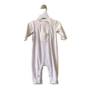 Zutano Baby Jumpsuit | 6M | White Cotton/Poly Mix